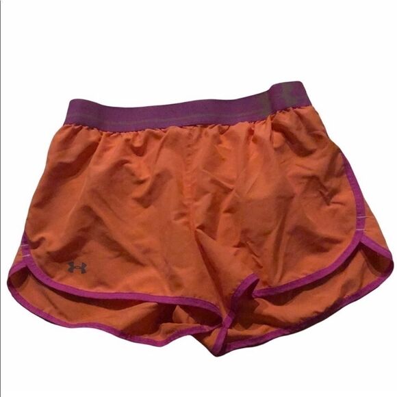 Women's Under Armour Orange & Pink Athletic Shorts - Picture 1 of 9